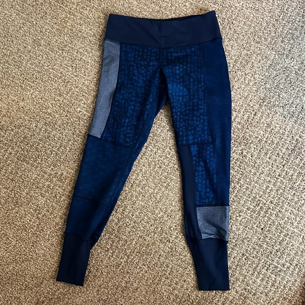 Lululemon Leggings, Blue Patchwork - image 5